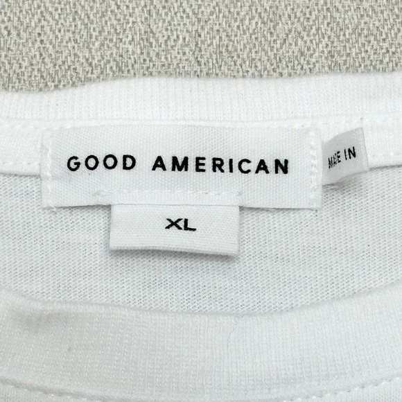 Good American Womens White Essential Short Sleeve Crewneck T-Shirt XL NEW - Picture 4 of 4